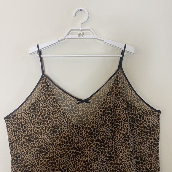 Vtg SECRET TREASURES Women's Sheer Animal Cheetah Print Nightgown Chemise Sz 3XL - Picture 3 of 6